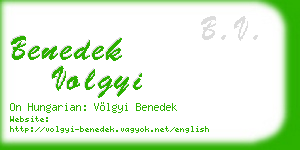 benedek volgyi business card
